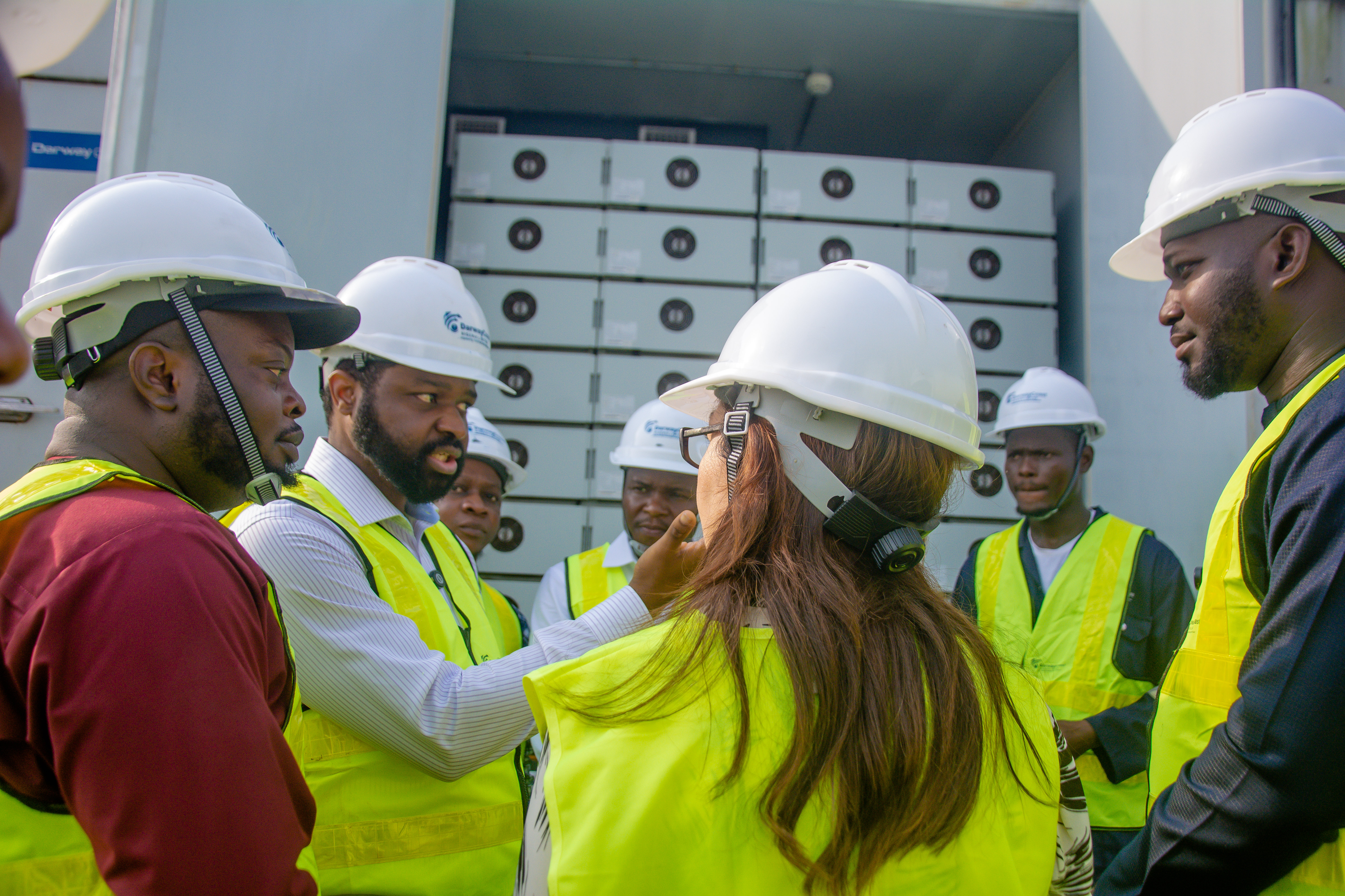 The Head of Nigeria Electrification Programme, Mr. Olufemi Akinyelure sharing critical insight on the operation and maintenance of 1MW interconnected solar mini-grid to World Bank delegation.